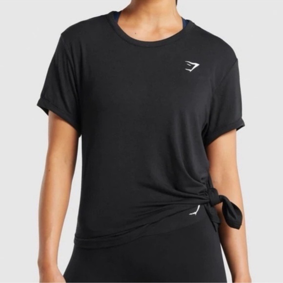 Gymshark Women’s Yellow Slanted Hem Short Sleeve T-Shirt - Picture 8 of 8